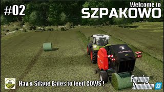 Making HAY amp SILAGE bales to feed the COWS  02 SZPAKOWO  Poland  FS22  PlayStation 5 [upl. by Netti]