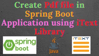 How to create pdf file in spring boot application using iText library [upl. by Kailey]