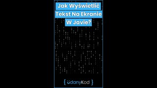 💻 Jak Wyświetlić Tekst Na Ekranie W Javie shorts Java programowanie [upl. by Aratehs115]