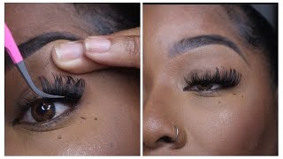 HOW TO APPLY YOUR OWN AMAZON EYELASH EXTENSION AT HOME FOR BEGINNERS ￼ [upl. by Maryn485]