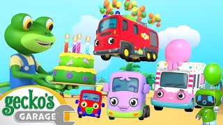 Flying Fire Truck  Geckos Garage  Trucks For Children  Cartoons For Kids [upl. by Litt]