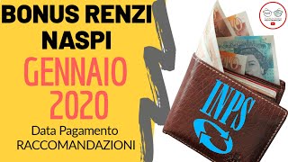 BONUS RENZI NASPI 2020 pagamento GENNAIO Bonus 80 euro [upl. by Hayse]