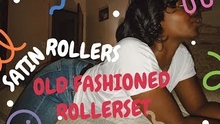 ROLLERSET ON RELAXED HAIR  SATIN ROLLERS  DRUG STORE ROLLERSET [upl. by Bourque426]