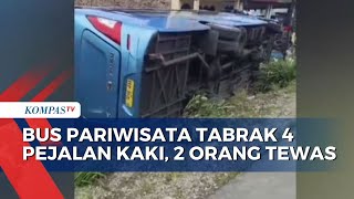 Bus Pariwisata Tabrak 4 Pejalan Kaki di Toba 2 Orang Tewas [upl. by Oiredised]