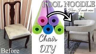 HOW TO Transform A CHAIR With POOL NOODLES THRIFT FLIP DIY Accent CHAIR Idea [upl. by Deidre614]