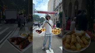 Mici vs Sarmale 😋 famous Romanian dishes at Romania Day on Broadway madeinromania romanianfood [upl. by Enymsaj269]