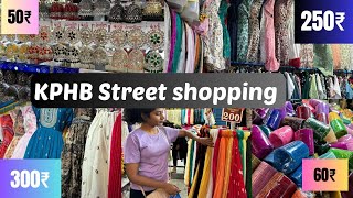 Kphb street shopping  cheapest street shopping  jntu street shopping in telugu by Chandini [upl. by Enitsyrk]