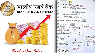 RBICentral Bank Part3  Indian Economy  Lec89  Handwritten notes  An Aspirant [upl. by Daggna929]