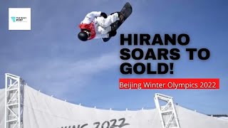 Japanese AYUMU HIRANO soars high to Snowboard halfpipe  Beijing Winter Olympics 2022 [upl. by Moyers]