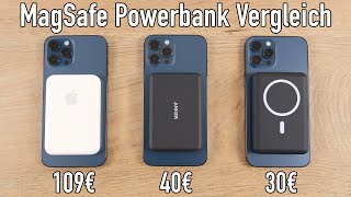 Apple MagSafe Battery Pack vs Anker PowerCore 5K vs Sunnybag PowerBank  Vergleich [upl. by Yecniuq]