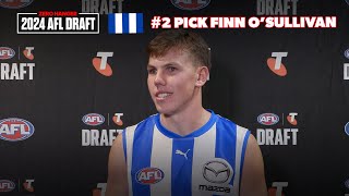 Finn OSullivan  North Melbournes 2 Pick  AFL Draft Night 2024 [upl. by Derriey]