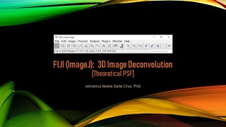 FIJI ImageJ 3D Image Deconvolution Theoretical PSF [upl. by Joktan]