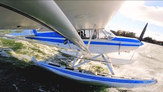 Take offs and landings in our Piper PA18 Super Cub seaplane [upl. by Gnouv]