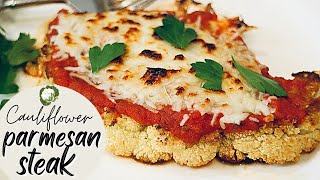 Roasted Cauliflower Parmesan Steak  LowCalorie  ThymeWithApril [upl. by Sidnee874]