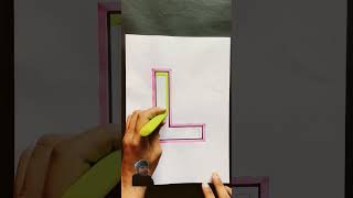 L letter with nion painting  L colour design colors sketch sketching viral short painting [upl. by Jamnes]