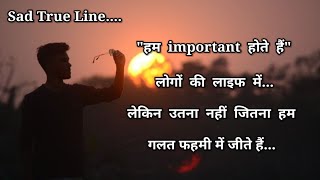 हम important होते हैं  sad lines  sad quotes  True lines shayari [upl. by Ayotac]