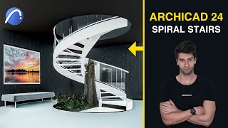 ArchiCAD 24 Spiral Staircase Tutorial [upl. by Yennaiv8]