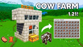 Minecraft EASY Cow FARM FOR ANY WORLD Tutorial 1211 [upl. by Scherle]