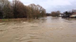 Flooding at Iford Bridge between Christchurch and Bournemouth on the River Stour [upl. by Tiffie]