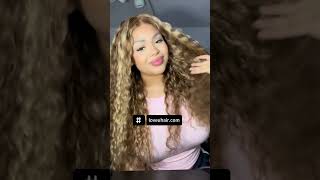 Gorgeous highlight colored human hair glueless lace deep wave wigloveuhair loveuhair foryou [upl. by Aloap]