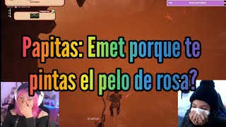 Papitas le pregunta a Emetsuki porque se pinta de rosado al pelo [upl. by Annoit956]