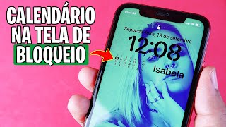 IOS 16 😱 Como COLOCAR CALENDÁRIO na tela de BLOQUEIO do seu iPhone [upl. by Eglanteen]