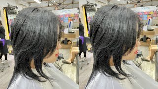 Tóc mullet Nữ Hướng dẫn cắt  Triangle Layer [upl. by Asel528]