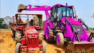 JCB 3dx Backhoe Maschine loading mud In Mahindra 475 JCB Mud loading JCB video jcb jcbvideo [upl. by Undine502]