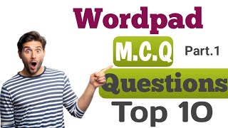 Wordpad MSQ questions amp answers Basic objective types for CCC exam [upl. by Boar48]