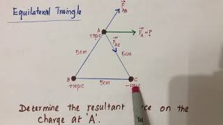 Equilateral triangle system of charges [upl. by Ahsekin]