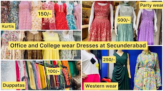 Office and College wear Dresses at Secunderabad General Bazaar Street Shopping starts at Rs150 [upl. by Nyrek]