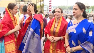 Actress Hema Malini amp Esha Deol Visits At Venkateswara Temple Tirumala  Tirupati Political Fire [upl. by Bert]