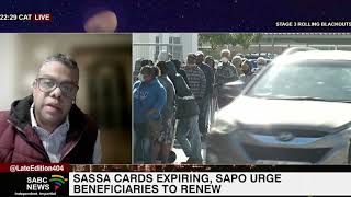 SAPO urges beneficiaries to renew expiring SASSA cards [upl. by Anneehs251]