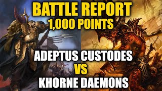 Adeptus Custodes Vs Khorne Daemons 1000 Points Battle Report 3  Warhammer 40k 10th Edition [upl. by Oca]