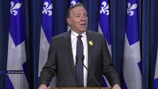 Le PM du Québec François Legault menace de tenir un référendum sur l’immigration — 9 avril 2024 [upl. by Ahsaek354]