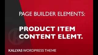 Product item content Page Builder Element in Kallyas WordPress theme v40 [upl. by Tergram777]