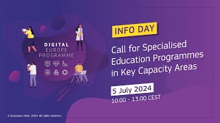 DIGITAL Europe Programme Info Day 7th Call on Advanced Digital Skills [upl. by Anilra53]