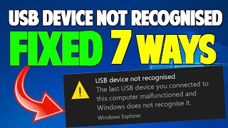 How To FIX USB Device Not Recognized in Windows 10  7 WAYS [upl. by Louanna]