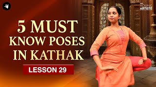 5 MUST KNOW Poses in Kathak  Kathak Dance Lessons for Beginners kathak [upl. by Yellas121]