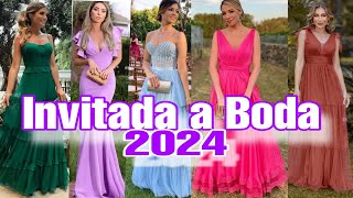 HERMOSOS VESTIDOS PARA INVITADAS A BODA CON DISEÑOS ELEGANTES Y COLORES ADECUADOS PARA BODAS 2024 [upl. by Phelia123]