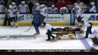 Atlanta Thrashers Ondrej Pavelec Goalie Collapses [upl. by Lenette]