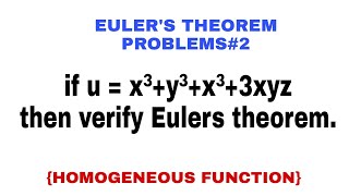 EULERS THEOREM  PROBLEM 2  PARTIAL DIFFERENTIATION [upl. by Diena]