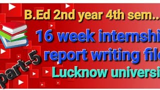 🎓16 week internship report writing file  BEd 4th semLucknow university 🎓 [upl. by Alahs]