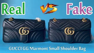 Unboxing and Review  Gucci GG Marmont Small Shoulder Bag Real VS Fake [upl. by Nylsaj]