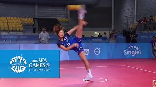 Sepaktakraw Womens Regu Semifinal Thailand vs Vietnam Day 8  28th SEA Games Singapore 2015 [upl. by Irakab230]