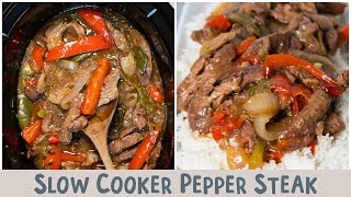 Slow Cooker Pepper Steak with Onions 🧅🥩 Better than takeout [upl. by Templeton293]