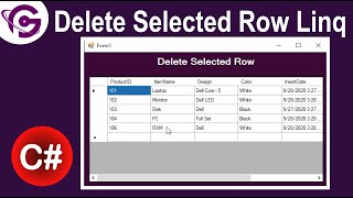 How To Delete Selected Row In DataGridView Using Cell Click C Linq [upl. by Sackman]