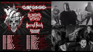 Carcass 2023 tour w Municipal Waste Sacred Reich and Creeping Death  datesvenues unveiled [upl. by Memory]