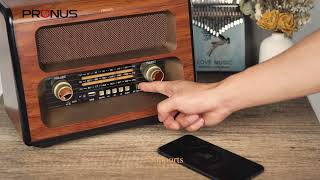 Best Parent Gift PRUNUS J199 Retro Radio Portable AM FM SW Vintage Radios with Bluetooth Speaker [upl. by Ramal308]