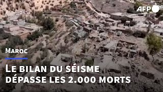 Maroc  le bilan du séisme dépasse les 2000 morts  AFP [upl. by Aniri]